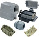 ILME KITSET SIZE 57.27 10B 10P+E 16A 90° HOOD M32 PLASTIC COMPLETE GLAND, BULKHEAD HOUSING W/COVER 1 LEVER