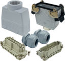 ILME KITSET SIZE 77.27 16B 16P+E 16A STR HOOD TO HOOD CONNECTORS M32 PLASTIC COMPLETE GLANDS 2 LEVERS