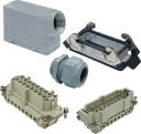 ILME KITSET SIZE 77.27 16B 16P+E 16A 90° HOOD M32 PLASTIC COMPLETE GLAND, BULKHEAD HOUSING 2 LEVERS