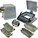 ILME KITSET SIZE 77.62 32B 32P+E 16A 90° HOOD M40 COMPLETE GLAND, BULKHEAD HOUSING W/COVER 1 LEVER METAL