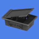 GEWISS 24SC INFLOOR OUTLET BOX - 2-COMPARTMENT, 10-MODULE CAPACITY