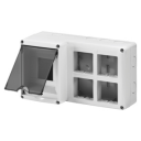 GEWISS COMBI-DIN ENCLOSURE FOR COMBINED MODULAR + SYSTEM DEVICES - 4 MOD DIN, 2x4 MOD SYS