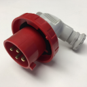 GEWISS IEC309 90° PLUG IP67 RED 415V 6H 32AMPS 3P+E