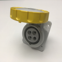 GEWISS IEC309 HP 10° SOCKET FLUSH MTG IP66/67 YLW 110V 4H 16AMPS 3P+E