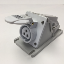 GEWISS IEC309 BTS 90° SOCKET SURFACE MTG IP44 32AMPS WHITE 40-50VAC 50-60Hz 3P 12H