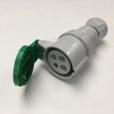 GEWISS IEC309 HP STR CONN IP44/54 GREEN 50V 100-300Hz 10H 16A 3P+E