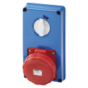 GEWISS IEC309 67IB SWSKT VERT IP67 RED 415V 6H 63AMPS 3P+N+E WO/BASE