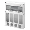 GEWISS 68QDIN-20 MODULAR BD IP65 - 4x 16/32A VERT SWSKT + 4x 3P+E 16A FLANGES 560x450x120mm