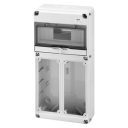 GEWISS 68QDIN-10 MODULAR BD IP65 - 2x 16/32A VERTICAL SWSKT FLANGES 435x220x96mm