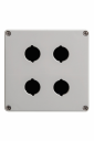 GHISALBA 22mm IP65 SHALLOW 4 HOLE ENCLOSURE 122 x 120 x 55mm IP65 PC