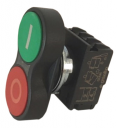 GHISALBA 22mm IP66 ILLUM DOUBLE PUSHBUTTON GREEN 'I' / RED 'O'