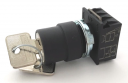 GHISALBA 22mm IP66 2 POS KEY SWITCH S/R R to C, CAM B, KEY OUT CENTRE