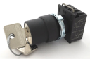 GHISALBA 22mm IP66 3 POS KEY SWITCH S/R L&R to C, CAM O, KEY OUT CENTRE