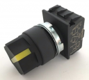 GHISALBA 22mm IP66 2 POS ILLUM SEL SWITCH MAINT L&R, YELLOW IND KNOB, CAM A