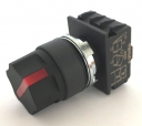 GHISALBA 22mm IP66 2 POS ILLUM SEL SWITCH MAINT L&R, RED IND KNOB, CAM A