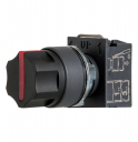 GHISALBA 22mm IP66 3 POS ILLUM SEL SWITCH MAINT ALL, RED IND KNOB, CAM O