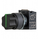 GHISALBA 22mm IP66 3 POS ILLUM SEL SWITCH MAINT ALL, GREEN IND KNOB, CAM O