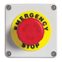 *** OBS *** GHISALBA EMERGENCY STOP STATION Ø40mm, PLASTIC ENCLOSURE 82 x 80 x 55mm IP66