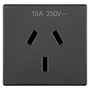 GEWISS SYSTEM, SOCKET OUTLET 230V 10A 2P+E - BLACK
