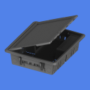 GEWISS 24SC INFLOOR OUTLET BOX - 4-COMPARTMENT, 32-MODULE CAPACITY