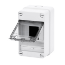 GEWISS 40CD ENCLOSURE IP55 SURFACE MTG 4MOD, SMOKED TRANS DOOR
