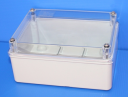 GEWISS 44CE ENCLOSURE IP56, STD DEPTH CLEAR LID, 150 x 110 x 70mm - HIGH TEMP