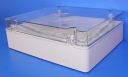 GEWISS 44CE ENCLOSURE IP56, STD DEPTH CLEAR LID, 380 x 300 x 120mm - HIGH TEMP
