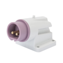 GEWISS IEC309 BTS 90° INLET SURFACE MTG IP44 16AMPS VIOLET 20-25VAC 50-60Hz 2P (no H)