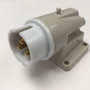 GEWISS IEC309 BTS 90° INLET SURFACE MTG IP44 32AMPS WHITE 40-50VAC 50-60Hz 3P 12H
