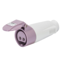 GEWISS IEC309 BTS STR CONNECTOR IP44 16AMPS VIOLET 20-25VAC 50-60Hz 2P (no H)