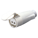 GEWISS IEC309 BTS STR CONNECTOR IP44 32AMPS WHITE 40-50VAC 50-60Hz 2P 12H