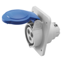 GEWISS IEC309 HP 10° SOCKET FLUSH MTG IP44/54 BLU 230V 6H 16AMPS 2P+E
