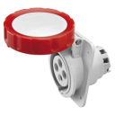 GEWISS IEC309 HP 10° SOCKET FLUSH MTG IP66/67 RED 415V 6H 16AMPS 3P+E
