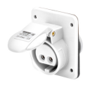 GEWISS IEC309 BTS 10° SOCKET FLUSH MTG IP44 32AMPS WHITE 40-50VAC 50-60Hz 2P 12H