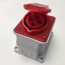 GEWISS IEC309 10° SOCKET SURFACE MTG IP44 RED 415V 6H 16AMPS 3P+E