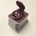 GEWISS IEC309 BTS 10° SOCKET SURFACE MTG IP44 16AMPS VIOLET 20-25VAC 50-60Hz 3P (no H)