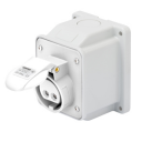 GEWISS IEC309 BTS 10° SOCKET SURFACE MTG IP44 32AMPS WHITE 40-50VAC 50-60Hz 2P 12H
