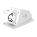 GEWISS IEC309 BTS 90° SOCKET SURFACE MTG IP44 32AMPS WHITE 40-50VAC 50-60Hz 2P 12H