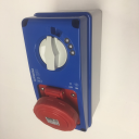 GEWISS IEC309 67IB SWSKT VERT IP67 RED 415V 6H 16AMPS 3P+E with MCB 6kA C CURVE W/BASE