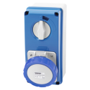 GEWISS IEC309 67IB SWSKT VERT IP67 BLU 230V 6H 16AMPS 2P+E  W/BASE