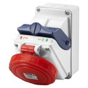 GEWISS IEC309 COMBIBLOC SWSKT IP55 RED 415V 6H 32AMPS 3P+N+E W/BASE