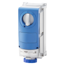 GEWISS IEC309 66IB H/DUTY SWSKT VERT IP66 BLU 230V 6H 16AMPS 2P+E W/BASE