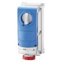 GEWISS IEC309 66IB H/DUTY SWSKT VERT IP66 RED 415V 6H 16AMPS 3P+N+E W/BASE