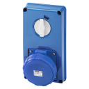 GEWISS IEC309 67IB SWSKT VERT IP67 BLU 230V 6H 63AMPS 2P+E WO/BASE