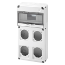 GEWISS 68QDIN-10 MODULAR BD IP65 - 2x16A/2x16/32A SKT FLANGES 435x220x96mm
