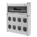 GEWISS 68QDIN-20 MODULAR BD IP65 - 8x 16/32A SKT FLANGES 560x450x120mm