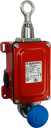 BERNSTEIN SID PULL ROPE SWITCH 200N, 1-DIRECTION, METAL BODY WITH RESET BUTTON, 1NO/1NC OVERLAP IP65