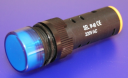 16mm INDICATING LIGHT BLUE, 220VAC LED, SCREW TERMINALS IP40