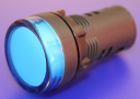 22mm INDICATING LIGHT BLUE, 12VAC/DC LED, SCREW TERMINALS IP66