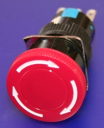 16mm EMERGENCY STOP MUSHROOM BUTTON RED, 23.5mm DIA, 1NO/1NC MAINTAINED